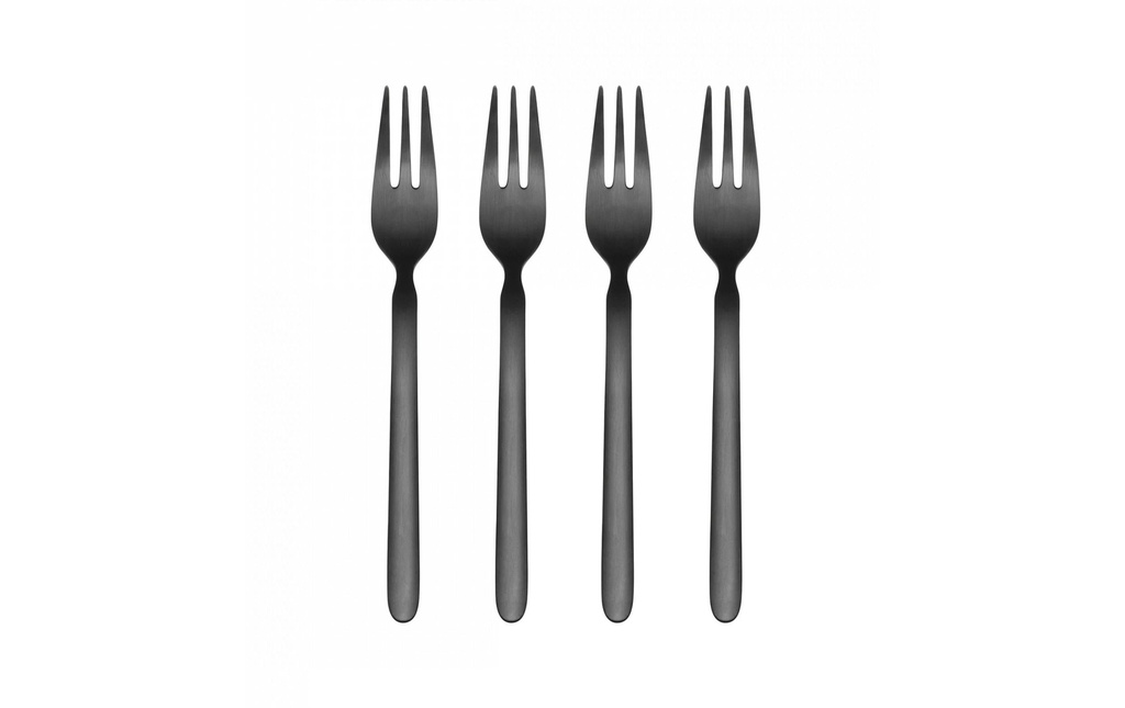 Blomus Fourchette à gâteau Stella 4 pièces, Noir