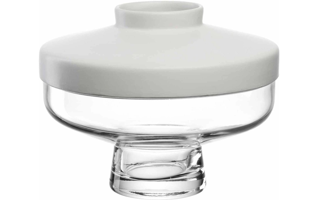 LEONARDO Vase + Top Riva 17 cm, Transparent