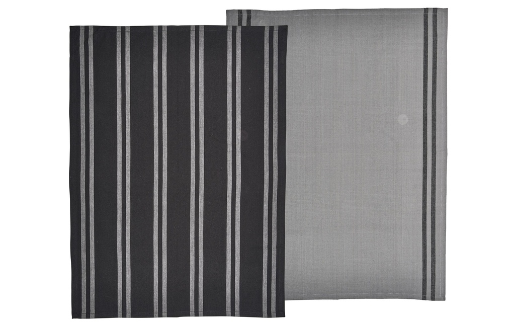 Södahl Ensemble de torchons pour la vaisselle Soft 2 pièces, Noir/Gris