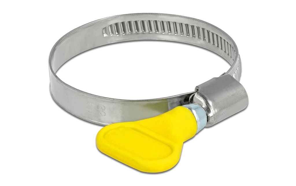 Delock Collier de serrage acier inoxydable 400 SS 32-50 mm, jaune 5 pièces