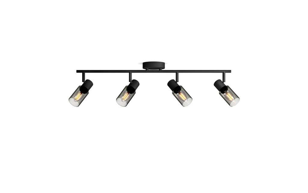 Philips Spot encastré Palms 4 spots pour E14 Noir, sans ampoule