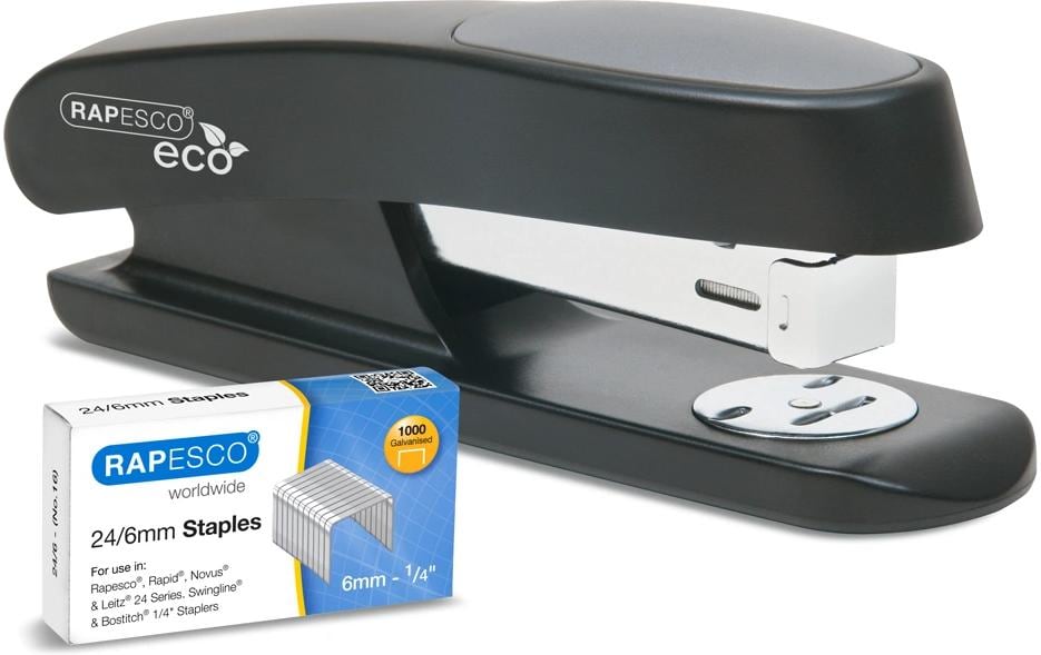 Rapesco Agrafeuse ECO StingRay demi-bande 20 Page(s), Noir