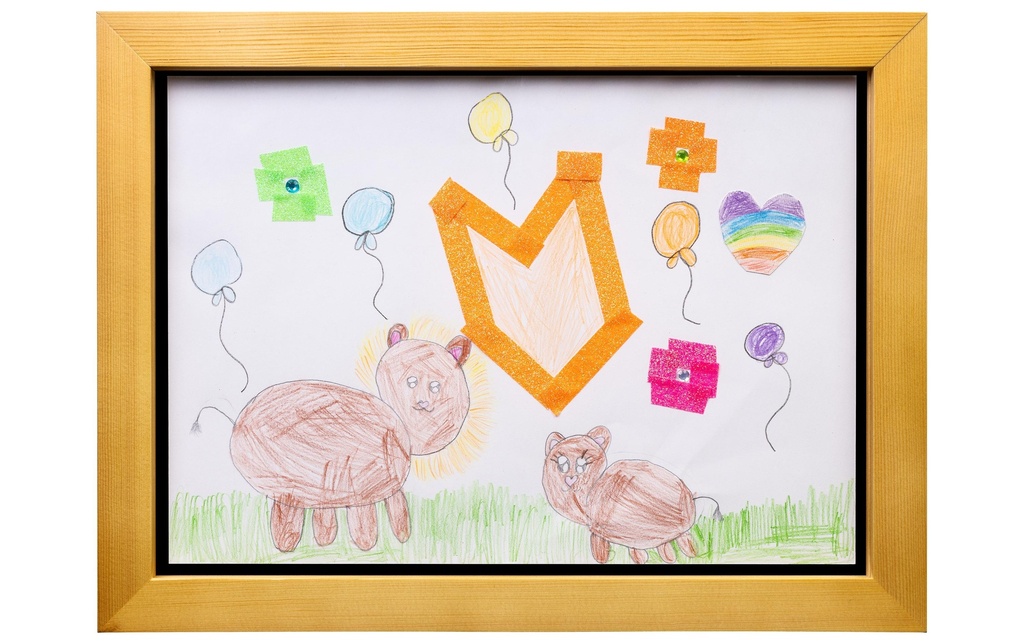 COCON Cadre photo pour les dessins d'enfants 35 x 26 x 5 cm, Nature
