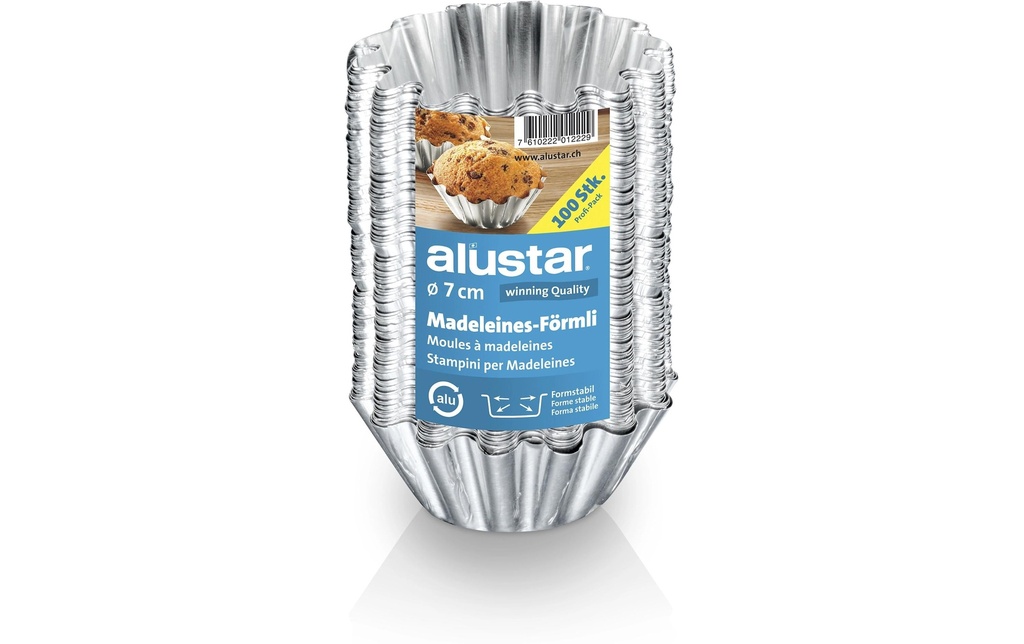 Alustar Boîte à madeleine 100 pcs. Ø 7 cm, h=3 cm