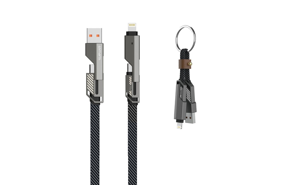 4smarts ComboCord Flat 240 W USB-A/USB-C - Lightning/USB-C 1.5 m