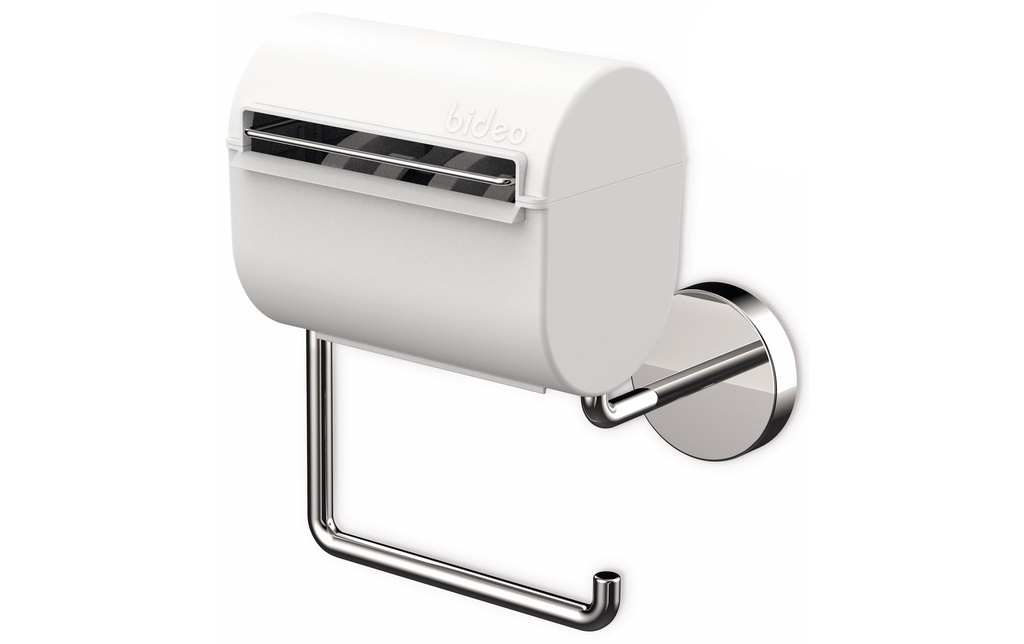bideo Porte-rouleau pour papier de toilette avec humidificateur Blanc