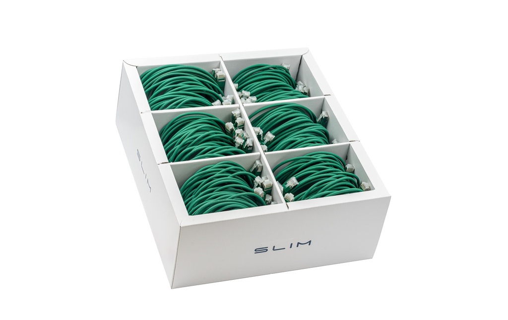 SLIM Câble patch slim RJ-45, Cat 6A, U/FTP, 1 m, Vert, paquet de 90