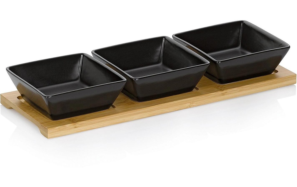 Kela Plateau de service avec petites coupelles Philipa Noir
