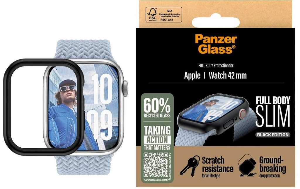 Panzerglass Full Body Protection Slim Apple Watch Series 10 42 mm Noir