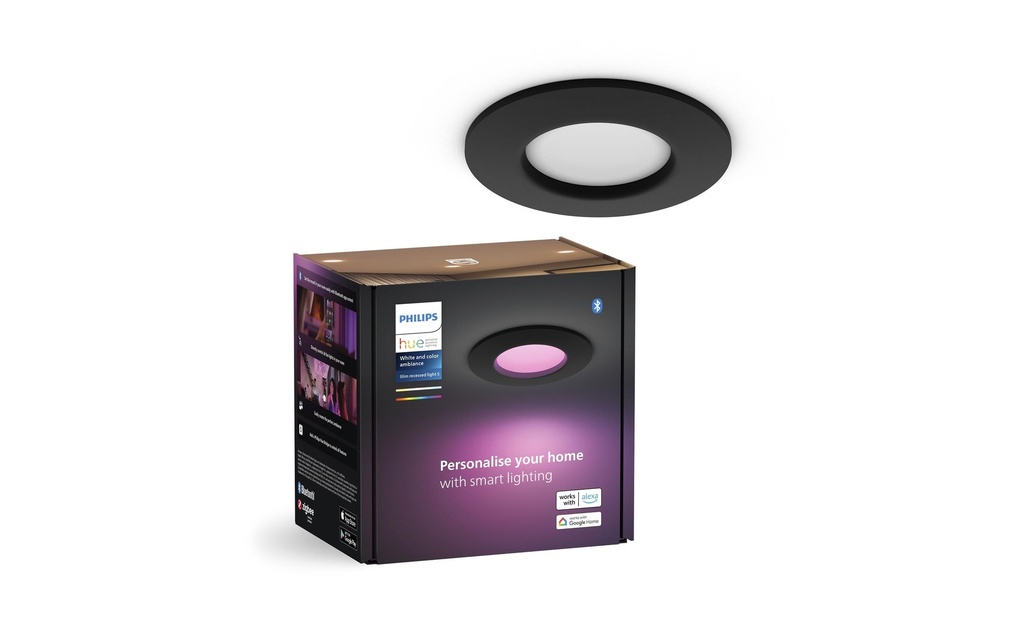 Philips Hue White & Color Ambiance Slim Recessed 90 mm noir