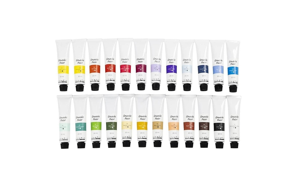 Creativ Company Peinture à l’eau Gouache, 24 x 20 ml