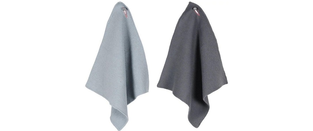 pad Chiffon de nettoyage Monte Lot de 2, 25 x 25 cm, gris