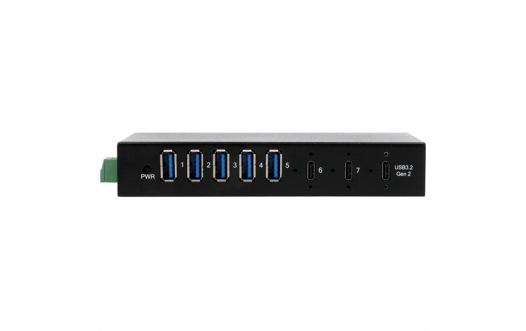 Exsys Hub USB Hub industriel USB 3.2 Gen 2 x 1 7 ports
