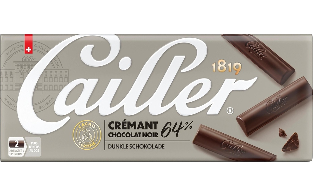 Cailler Tablette de chocolat Crémant 64% 100 g