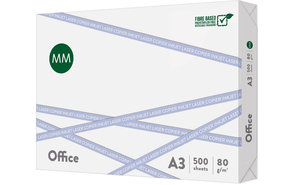 360 Papier pour photocopie Office A3, Blanc, 80 g/m², 500 Feuille