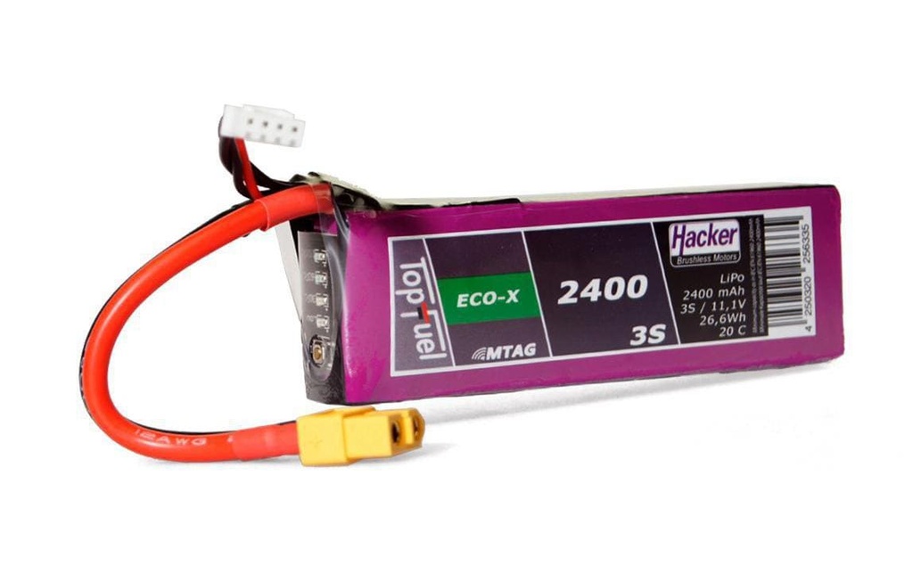 Hacker Batterie RC LiPo 2400 mAh 11.1 V 20C TopFuel ECO-X MTAG