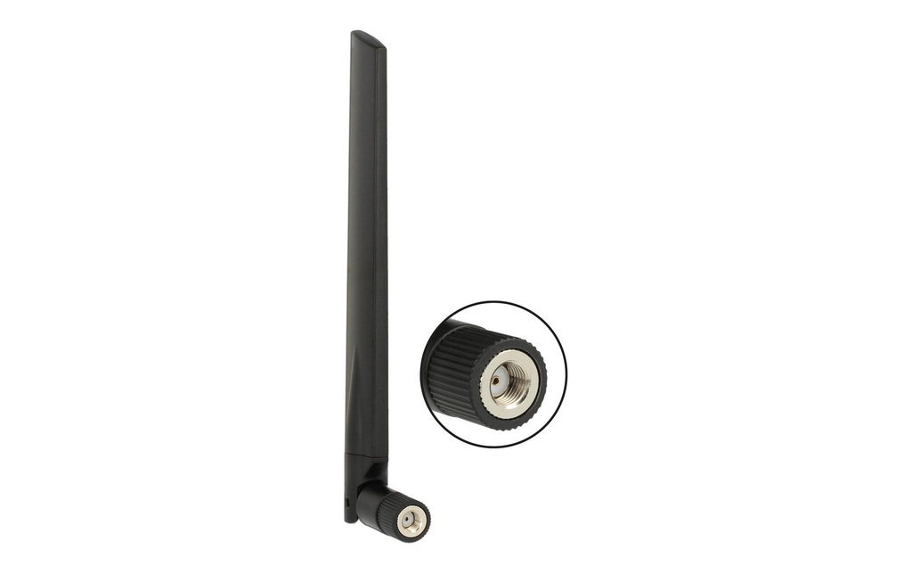 Delock Antenne Wi-Fi RP-SMA Dualband 18 cm RP-SMA 5 dBi Rayonnement omni directionnel