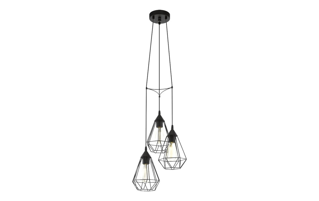 EGLO Leuchten Lampe suspendue TARBES 3x E27, 31 cm noir