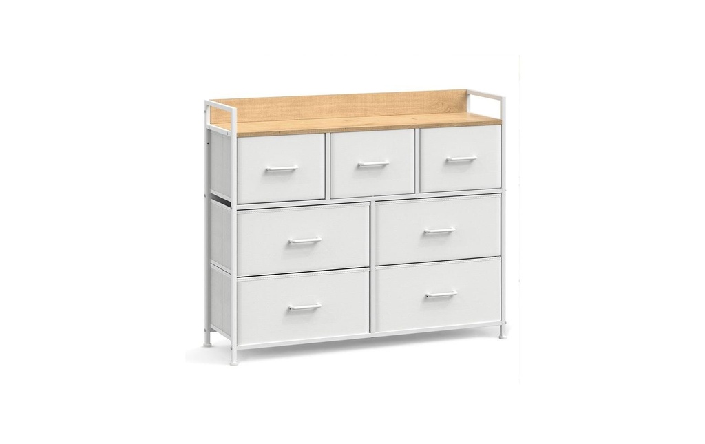 Songmics Commode à 7 tiroirs 98 x 85 cm, Blanc