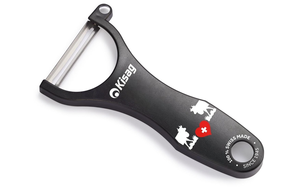 Kisag Couteau économe Universal Swiss Cows Noir
