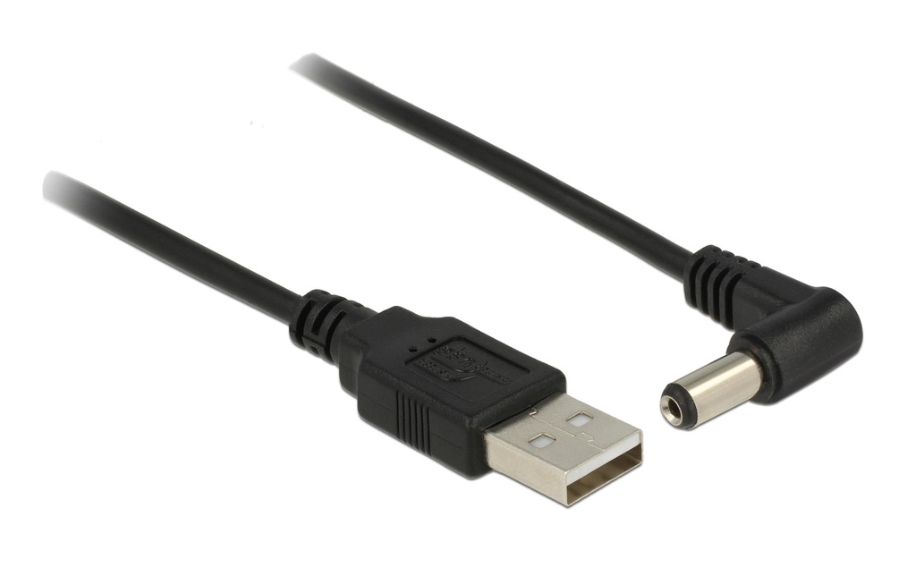 Delock Câble électrique USB USB A – Bouchon creux 5.5/2.1mm 1.5 m