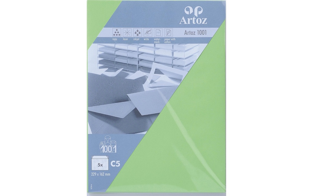 Artoz Enveloppe 1001, C5, 5 Pièce/s, Birch Green