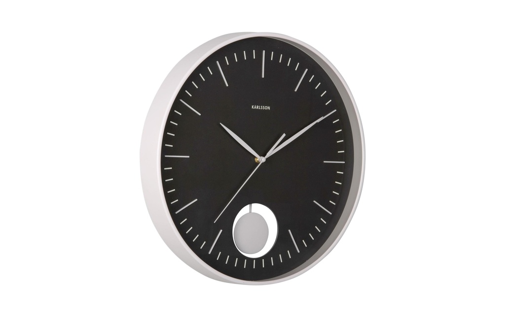 KARLSSON Horloge murale Grato Pendulum 40.6 cm, Noir/gris chaud