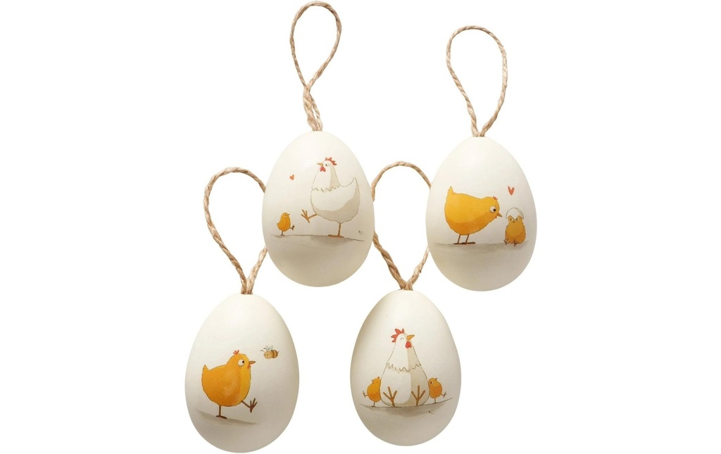 Boltze Oeufs de Pâques Henny Set de 4 pièces