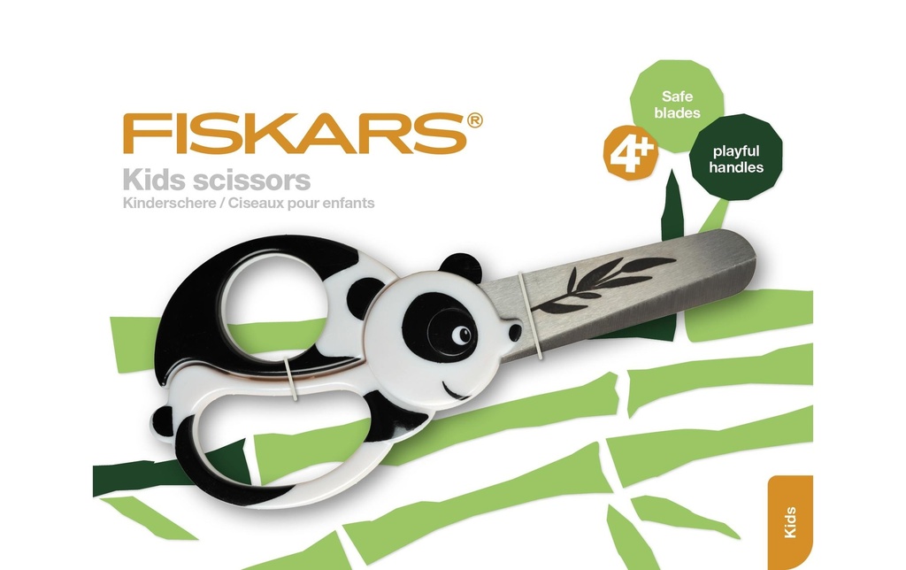 Fiskars Ciseaux pour enfants Panda  Inox