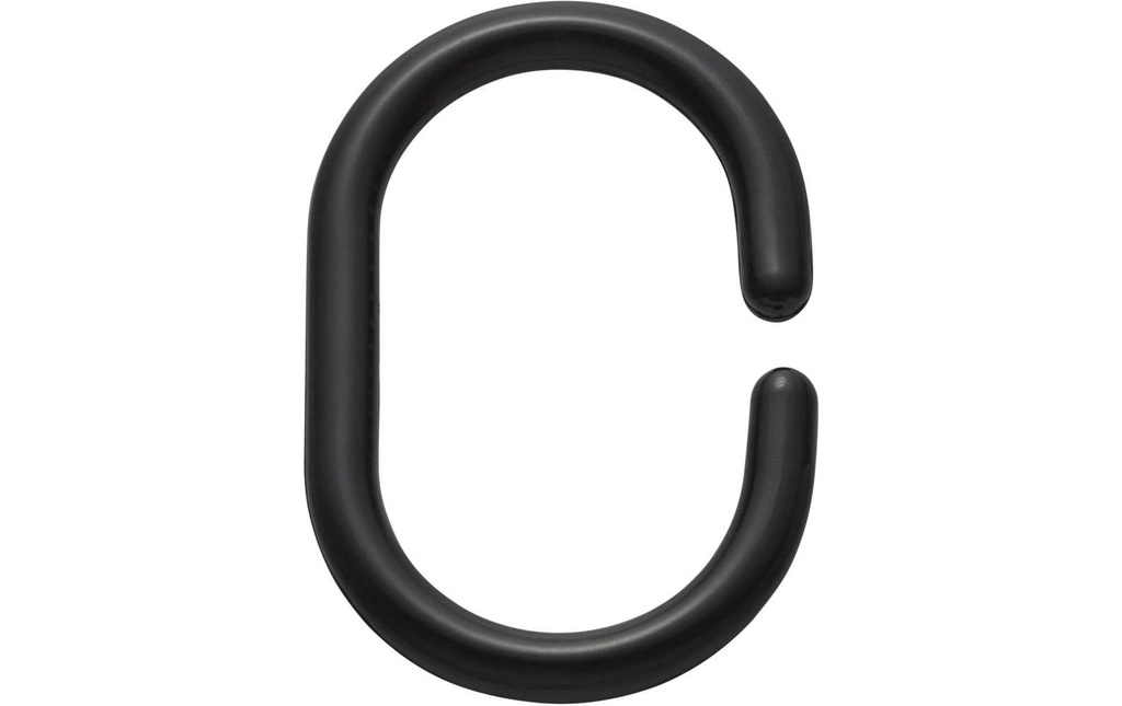 diaqua® Crochets pour rideau de douche Basic 12 pièces, Noir