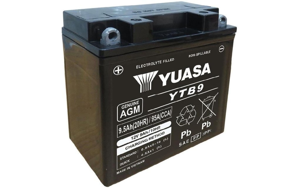 YUASA Batterie de moto AGM 12V/9.5Ah/95A