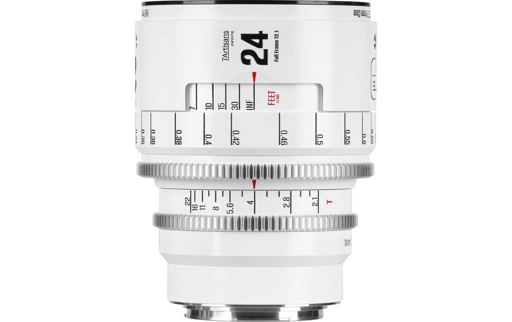 7Artisans Longueur focale fixe 24mm T/2.1 INFINTE Blanc – Canon EF