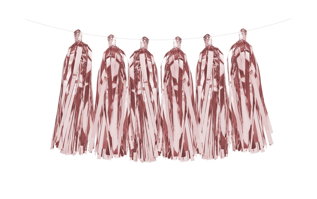 Partydeco Guirlande Glandes 1.5 m, 12 pompons, rose