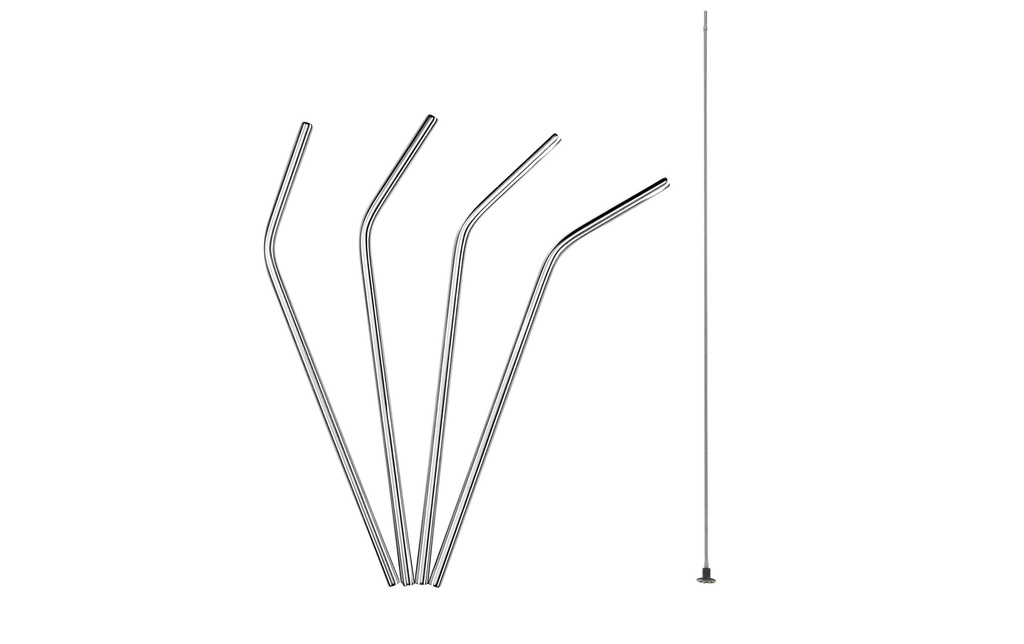 Lurch Paille courbé 4 Pièce/s, Argenté