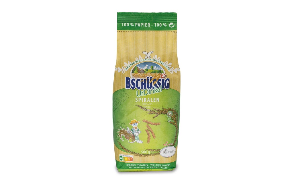 Bschüssig Pâtes alimentaires   UrDinkel spirales 500 g