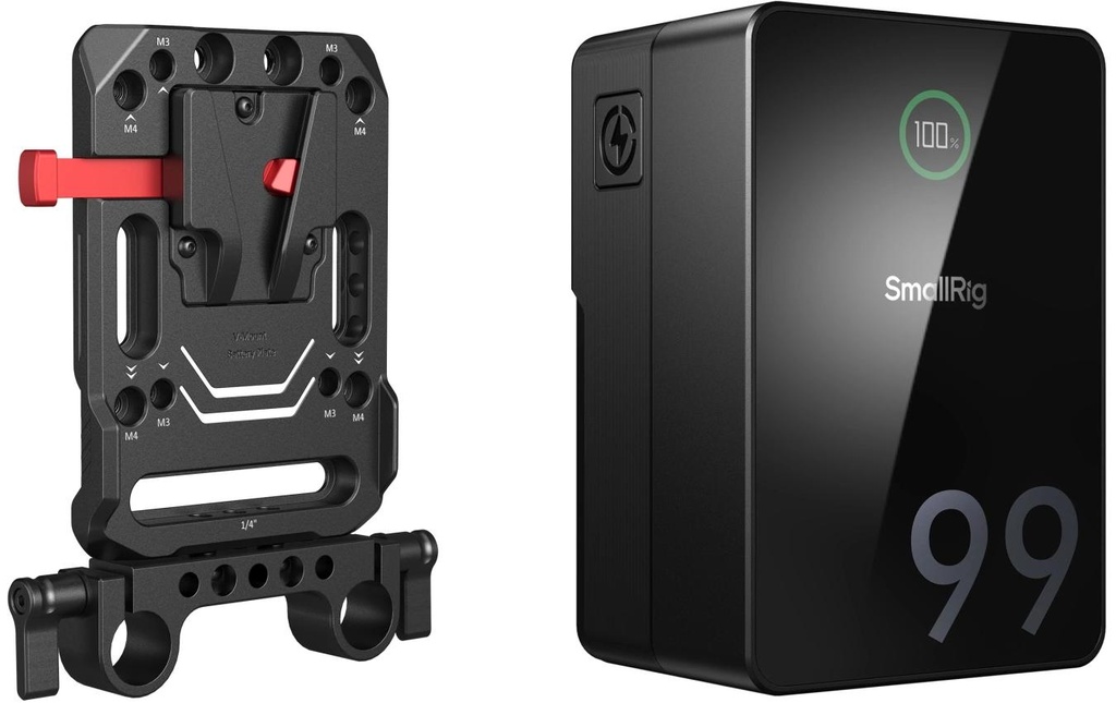 Smallrig Batterie pour caméra vidéo VB99 Pro Kit Plaque d'accumulateur avec pince à tige