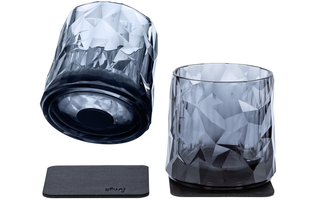Silwy Verres en plastique magnétiques Tumbler Gris