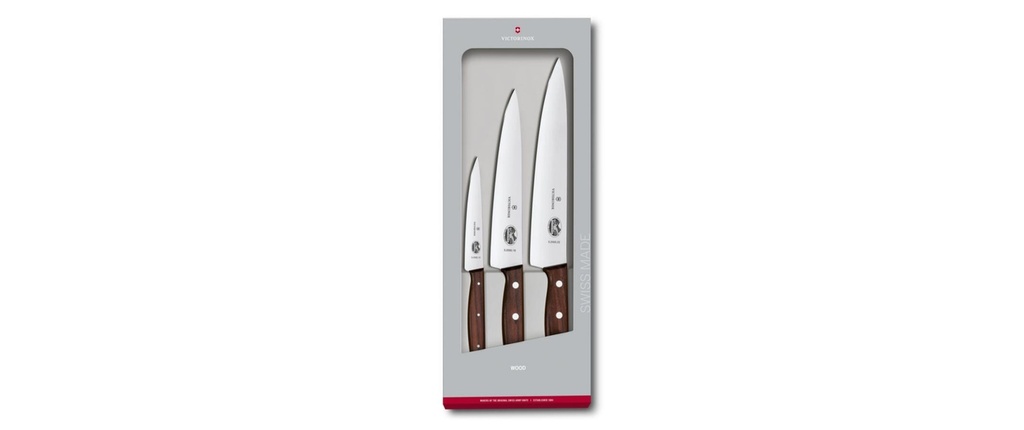 Victorinox Couverts à trancher Bois 3 pièces, Brun