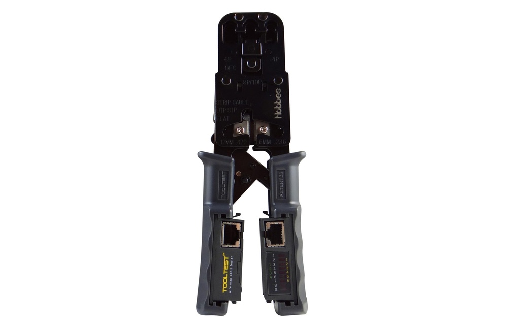 Hobbes Pince à sertir RJ11, RJ12, RJ45 avec testeur de câbles