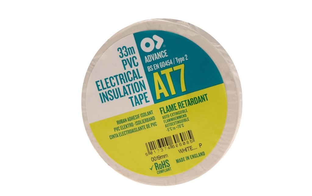 Advance Bande isolante AT7 19 mm x 33 m, Blanc