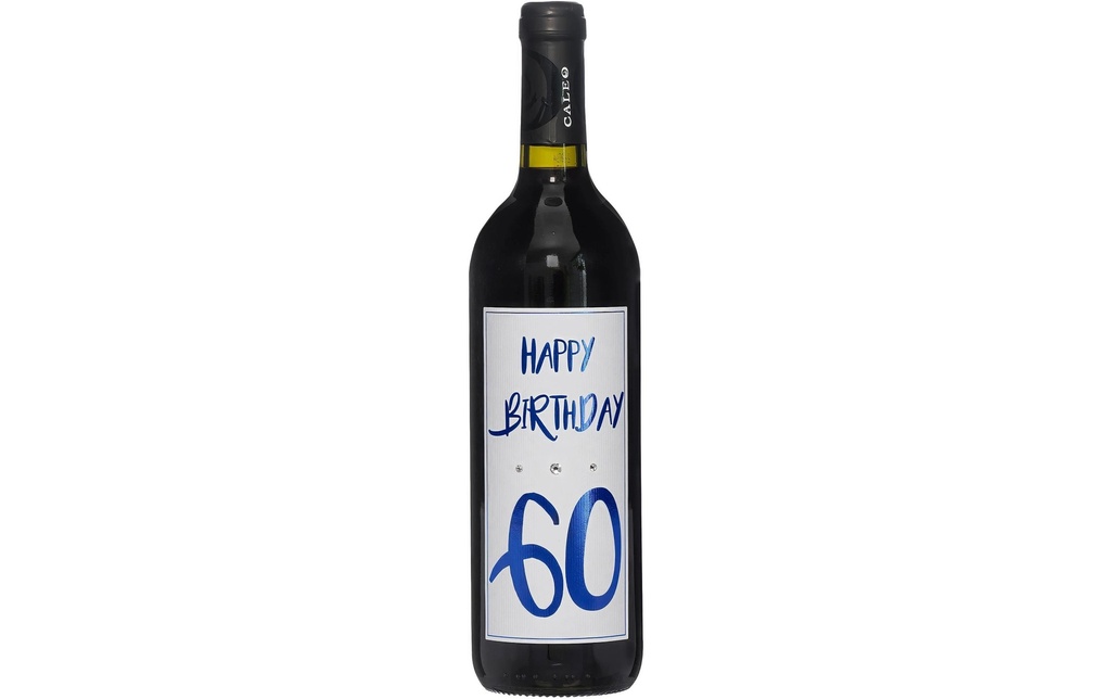 Dreams and Fantasy Idea regalo Vin rouge Happy Birthday 60 Bleu, 750 ml