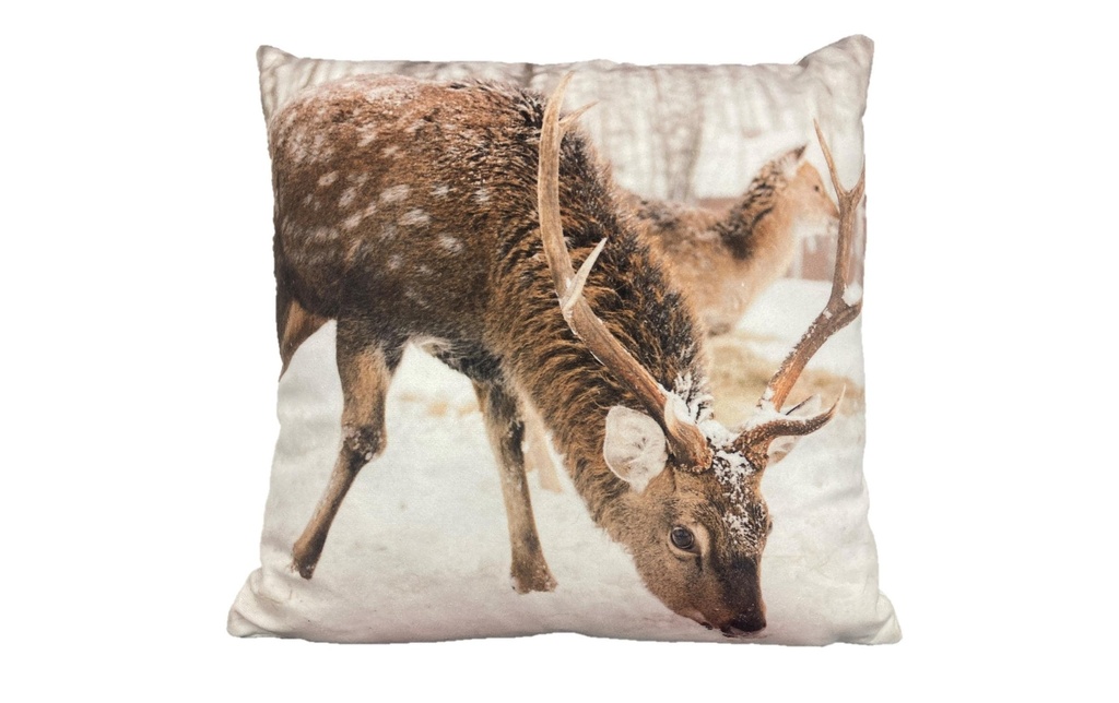 Dameco cerf rempli 40 x  40 cm, Brun/Beige