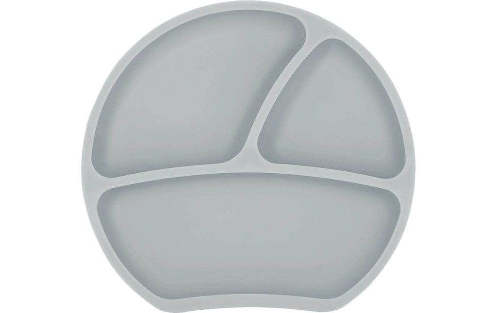 Kindsgut Assiette pour enfant divisé en Gris clair