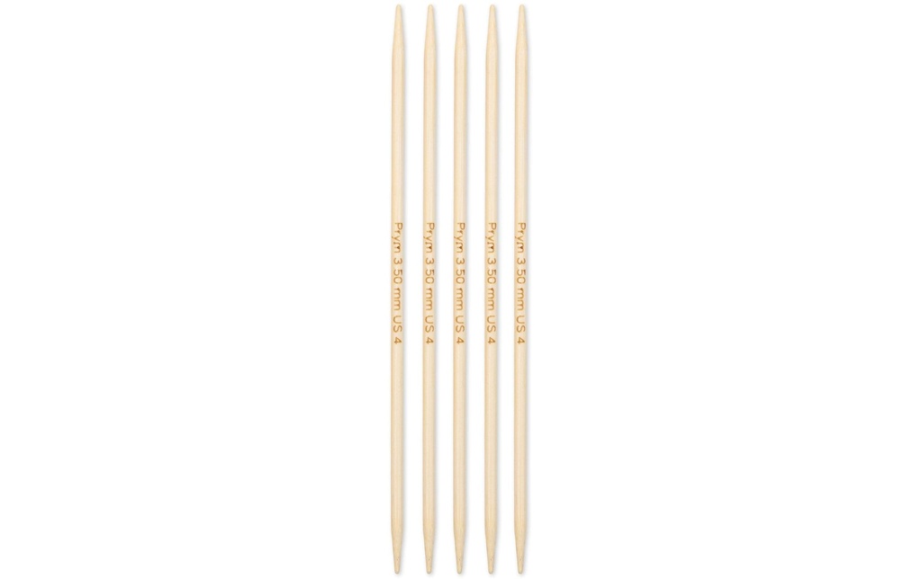 Prym 1530 Aiguilles à tricoter pour bas BAMBUS 3.50 mm, 15 cm