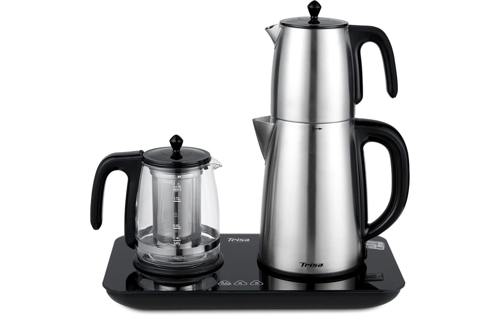 Trisa Bouilloire Tea Time Party 1.7 l, Noir/Argenté
