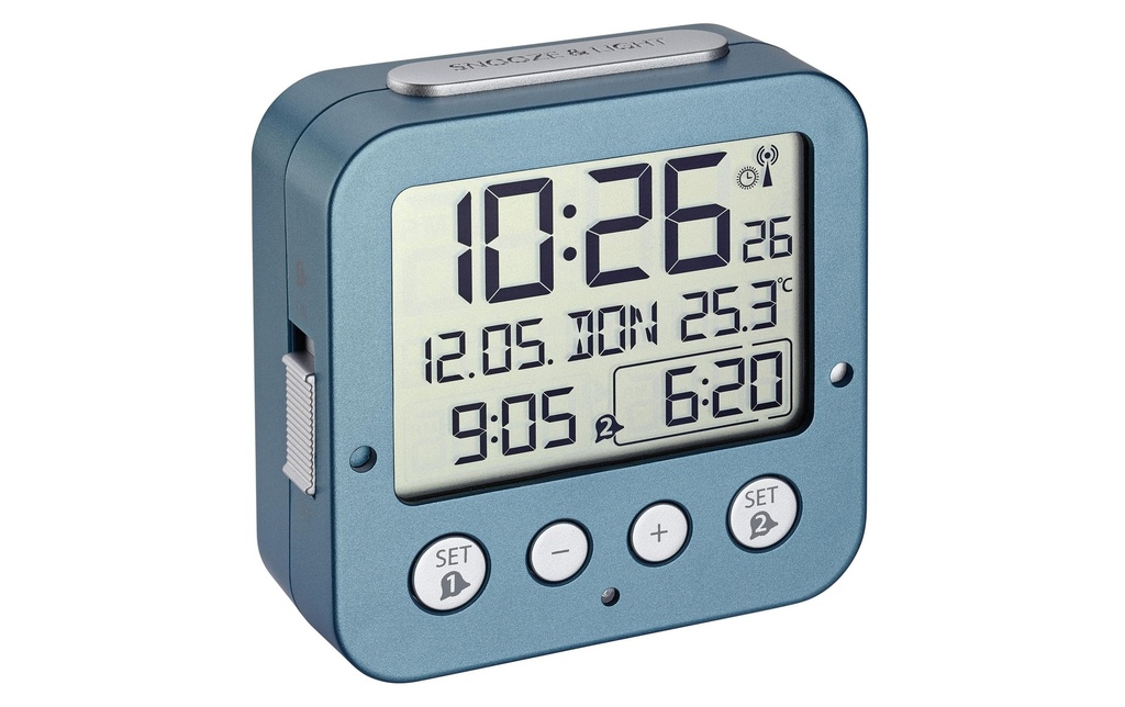 TFA Dostmann Réveil radio-piloté Bingo Turquoise