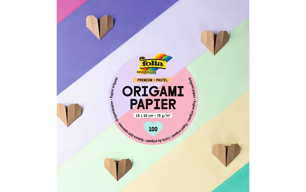 Folia Feuilles origami Pastel, 15 x 15 cm