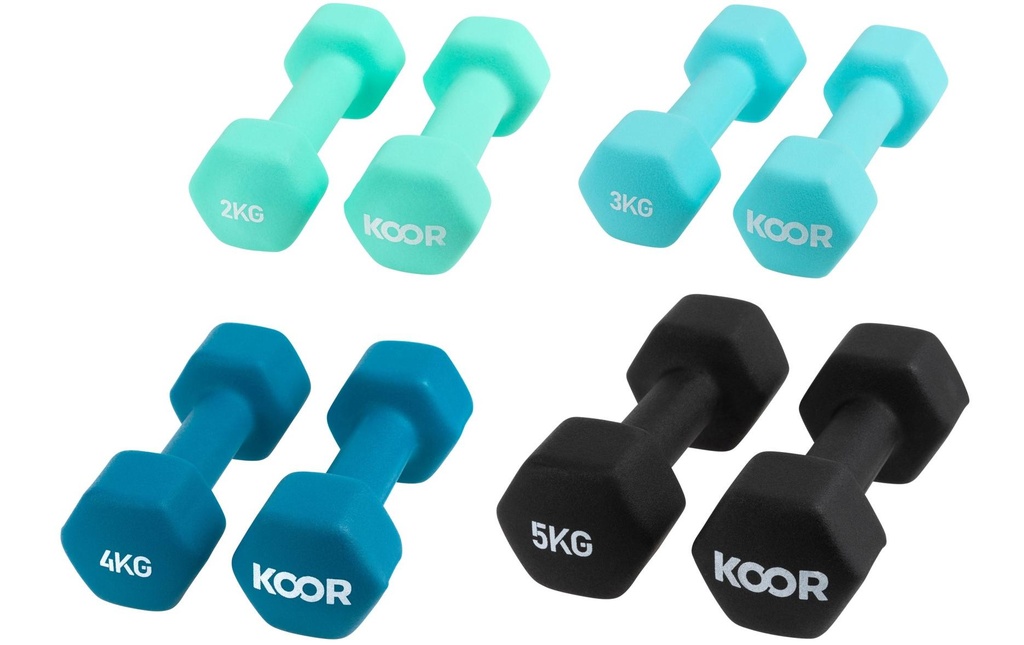 KOOR Set d’haltères courts Heavy 4 paires