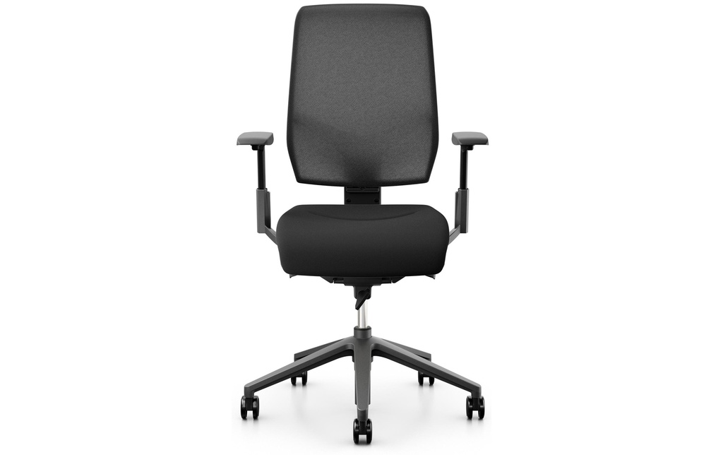 Giroflex Chaise de bureau 68 avec dossier résille et accoudoirs, noir