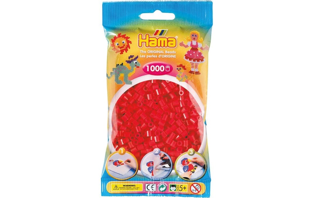 Hama Perles à repasser midi 1000 pcs. Rouge